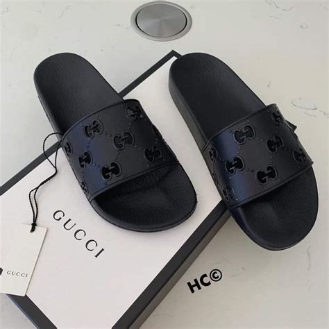 gucci high heel slides|all black gucci slides women's.